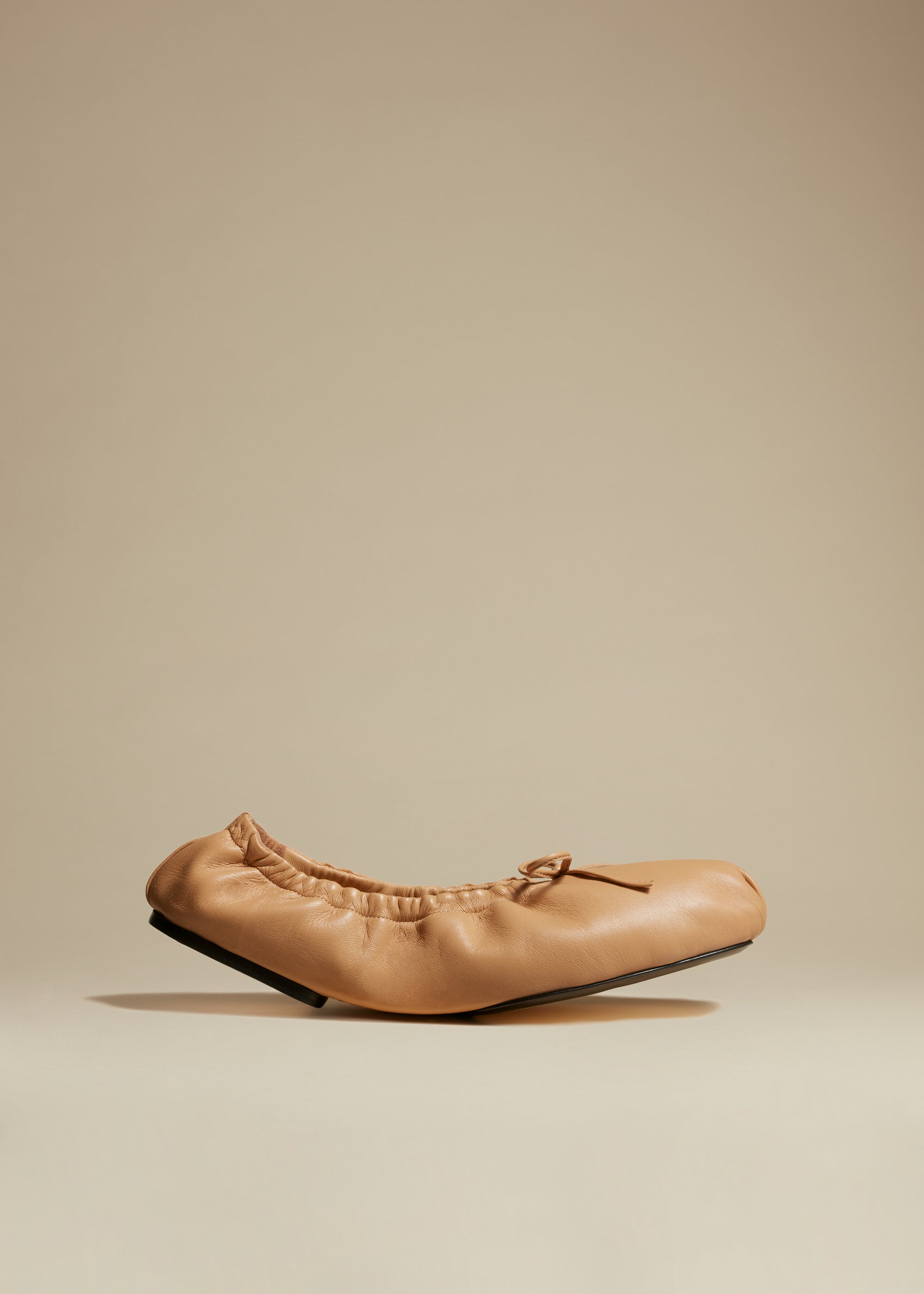 Ashland ballet flat in leather - Tan