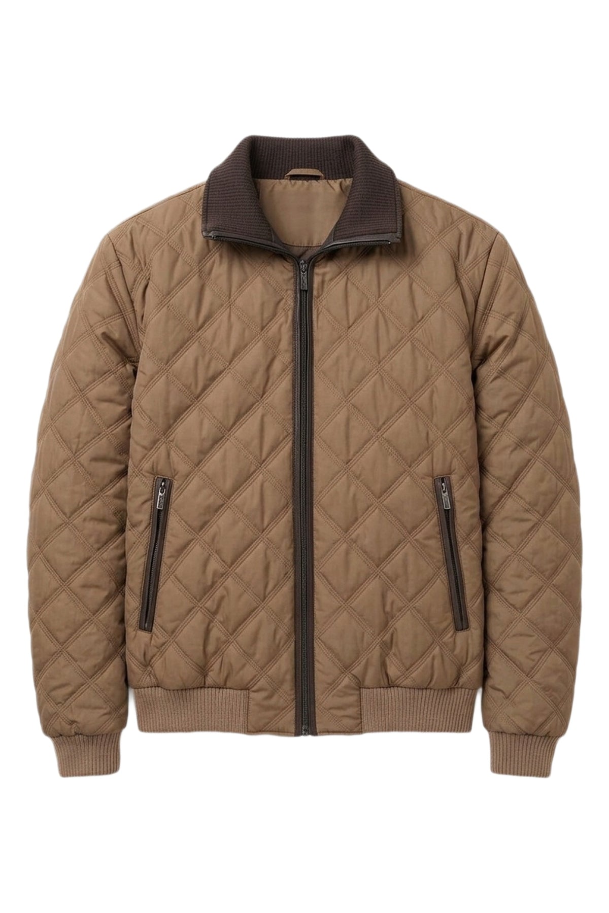 Blouson réversible en cuir précieux - Chocolate & Cappuccino