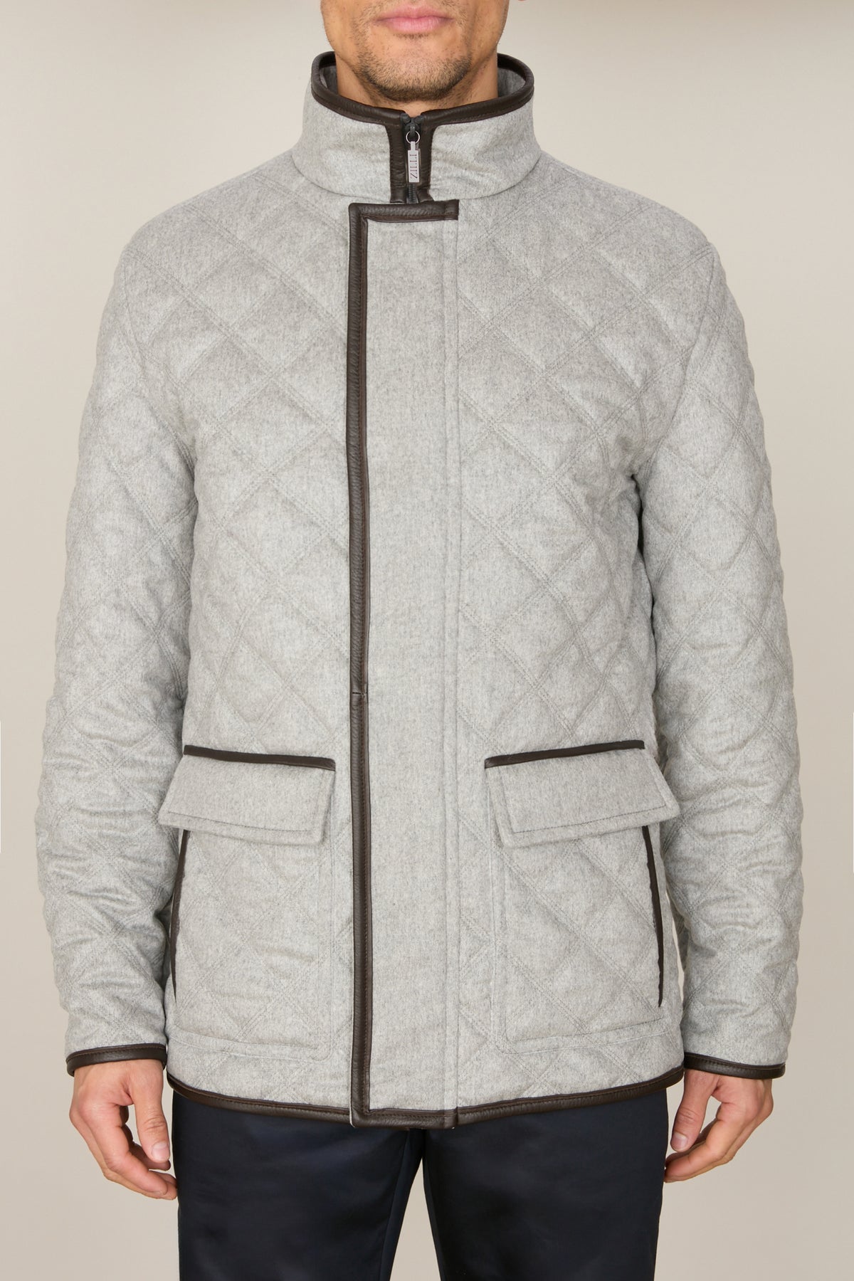 Veste matelassée Field en cachemire - Soft Grey