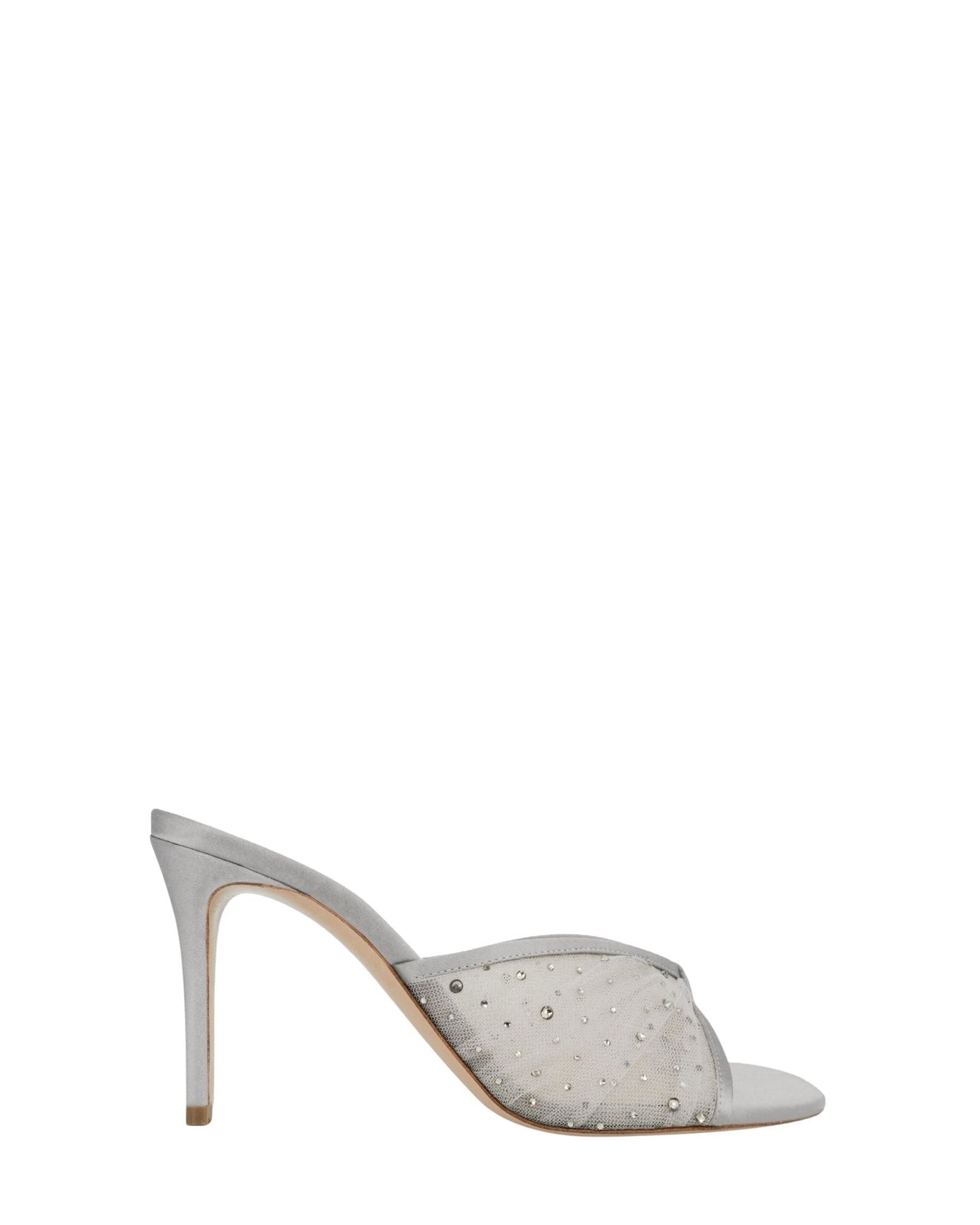 Mules Astrid 85 avec cristaux en cuir - Silver
