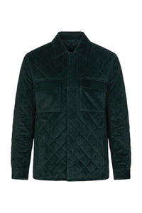 Surchemise matelassée en daim - English Green