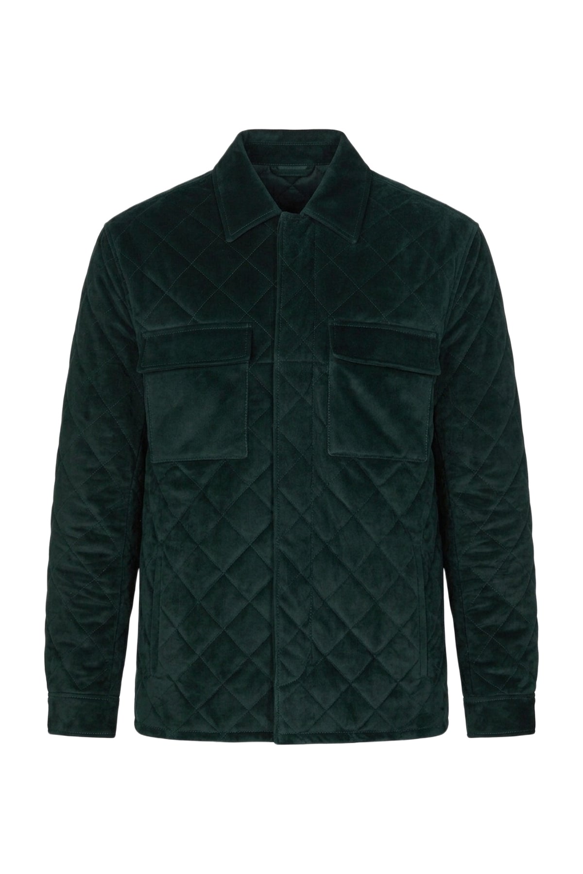 Surchemise matelassée en daim - English Green