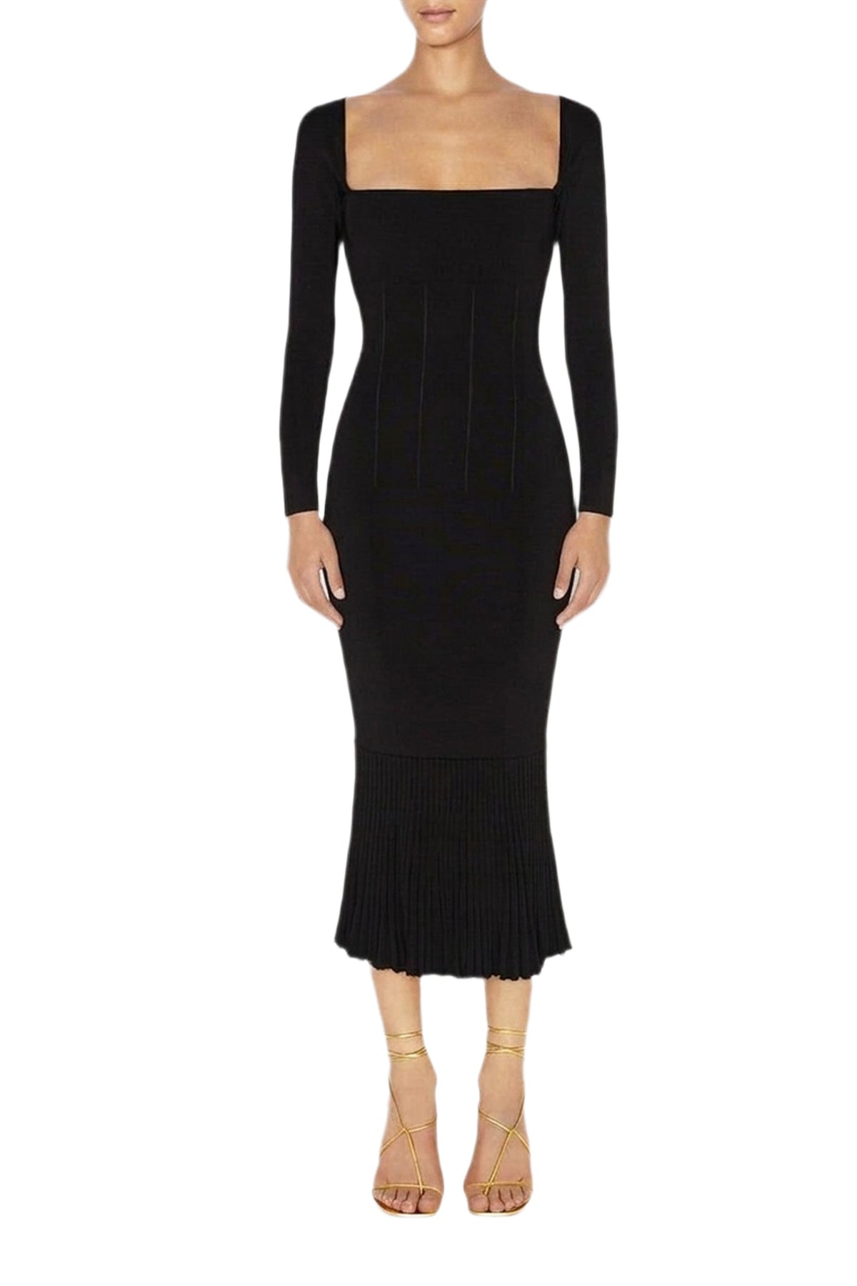 Atalanta Long Sleeved Dress - Black