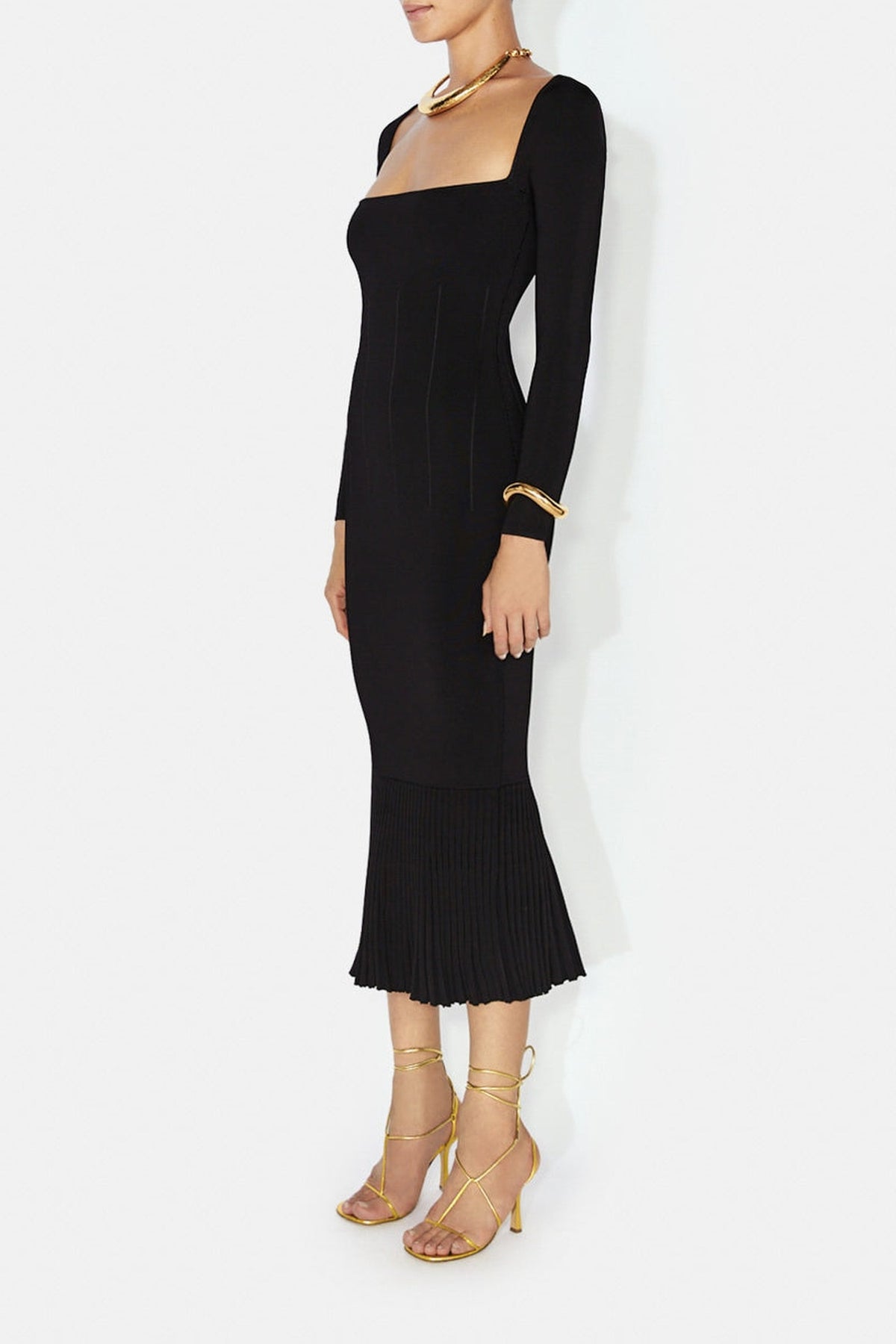Atalanta Long Sleeved Dress - Black