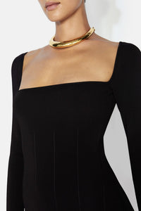 Atalanta Long Sleeved Dress - Black