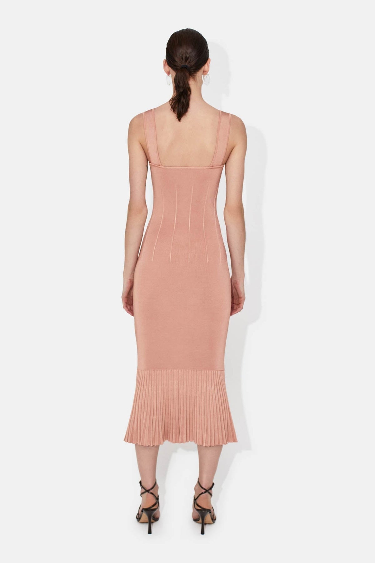 Robe midi Atalanta à bretelles - Blush