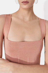 Robe midi Atalanta à bretelles - Blush