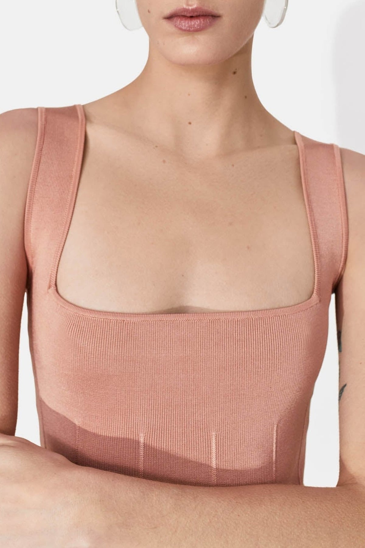 Robe midi Atalanta à bretelles - Blush