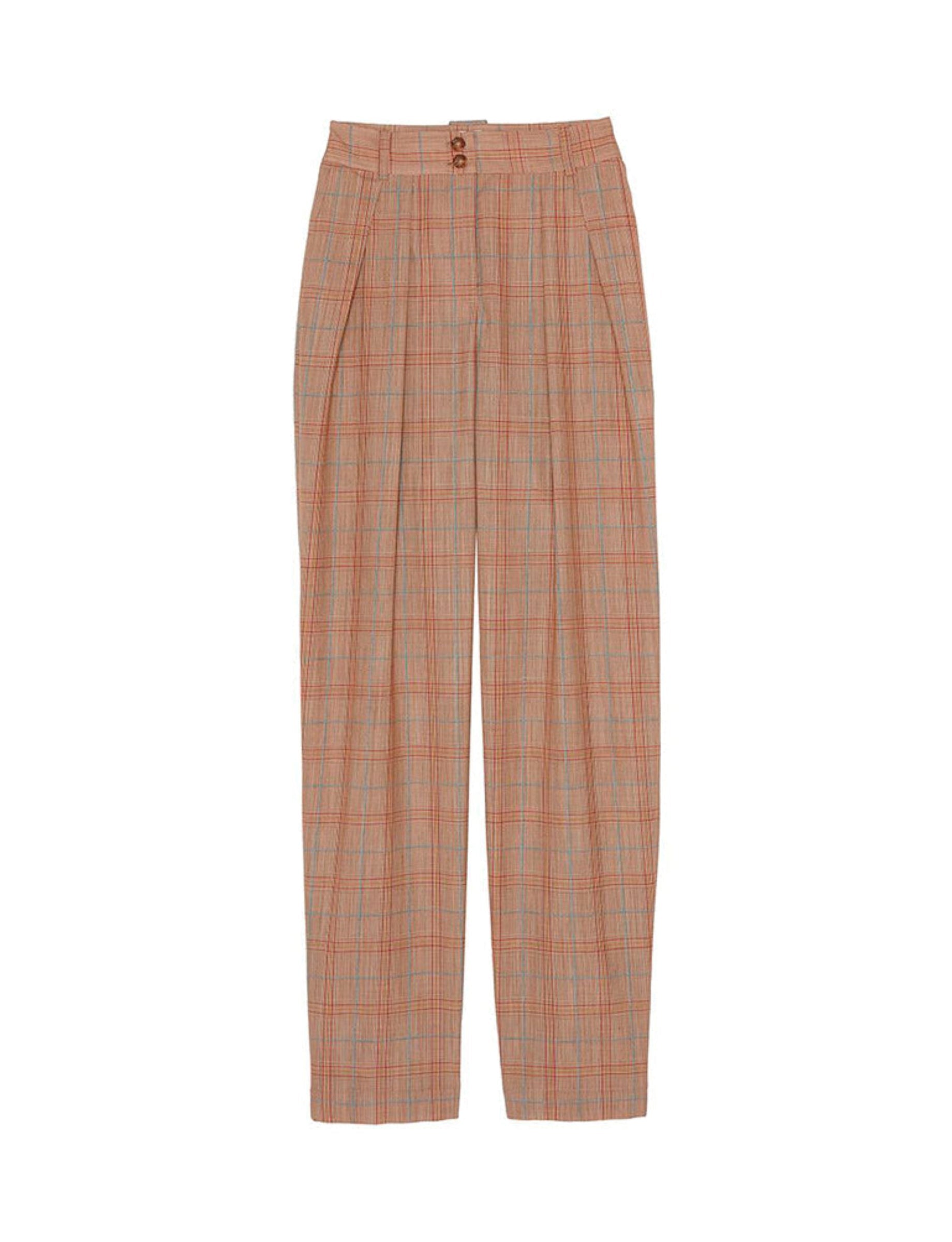 3qty RELIQUAT 75€ 25%  / Pantalon taille mi-haute Atalia en laine - Beige Multicolor