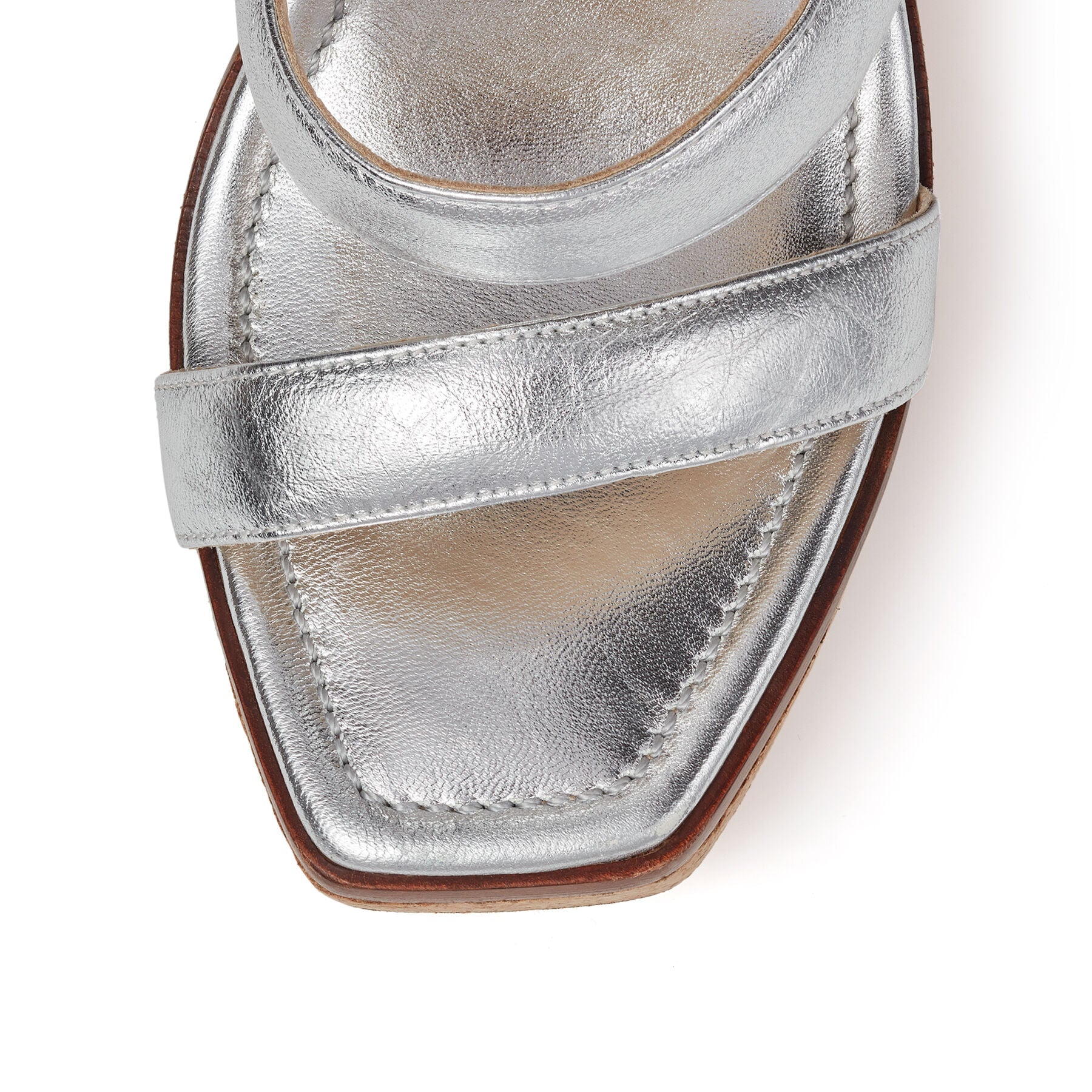 Mules compensées Athenia 110 en cuir - Silver