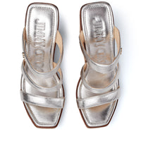 Mules compensées Athenia 110 en cuir - Silver