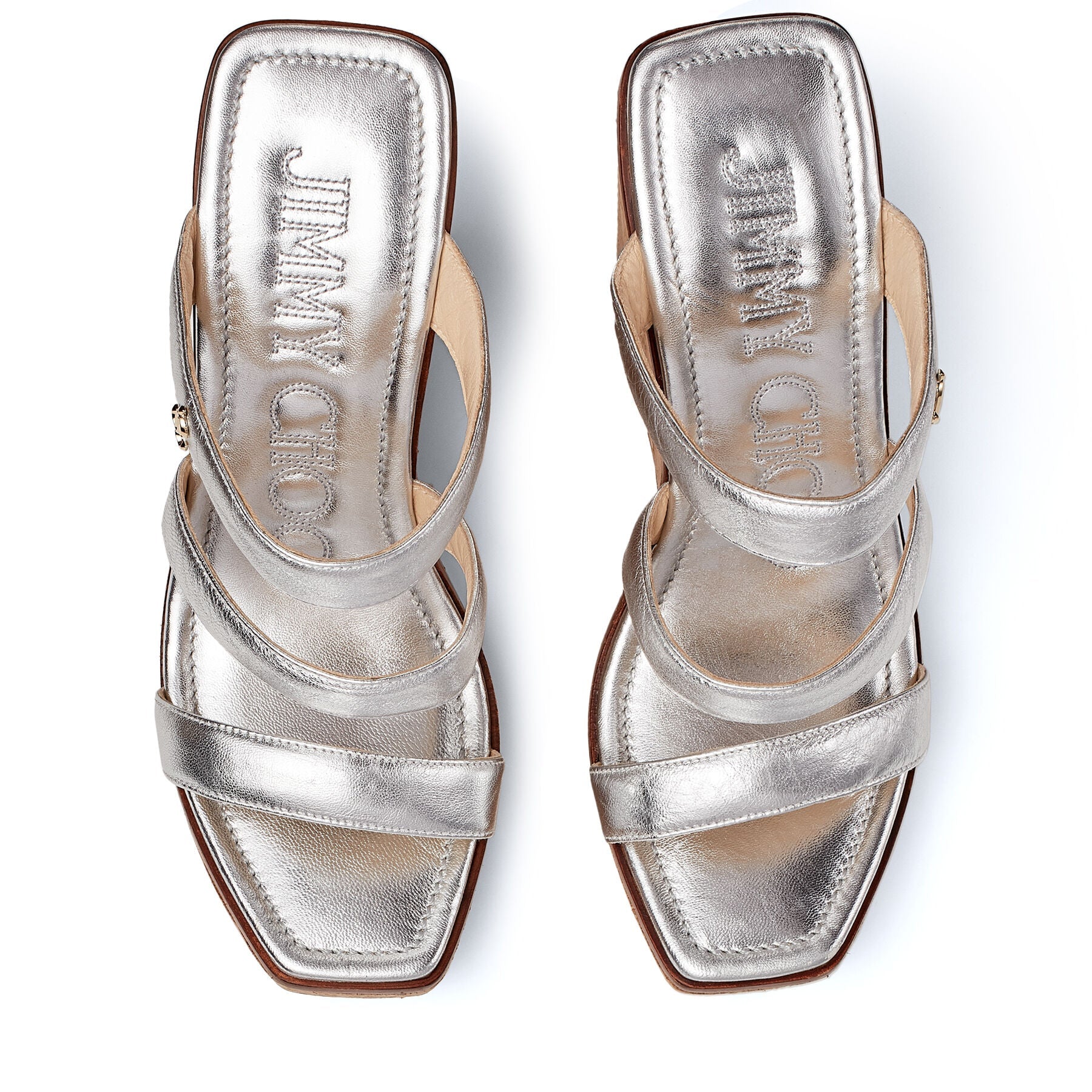 Mules compensées Athenia 110 en cuir - Silver