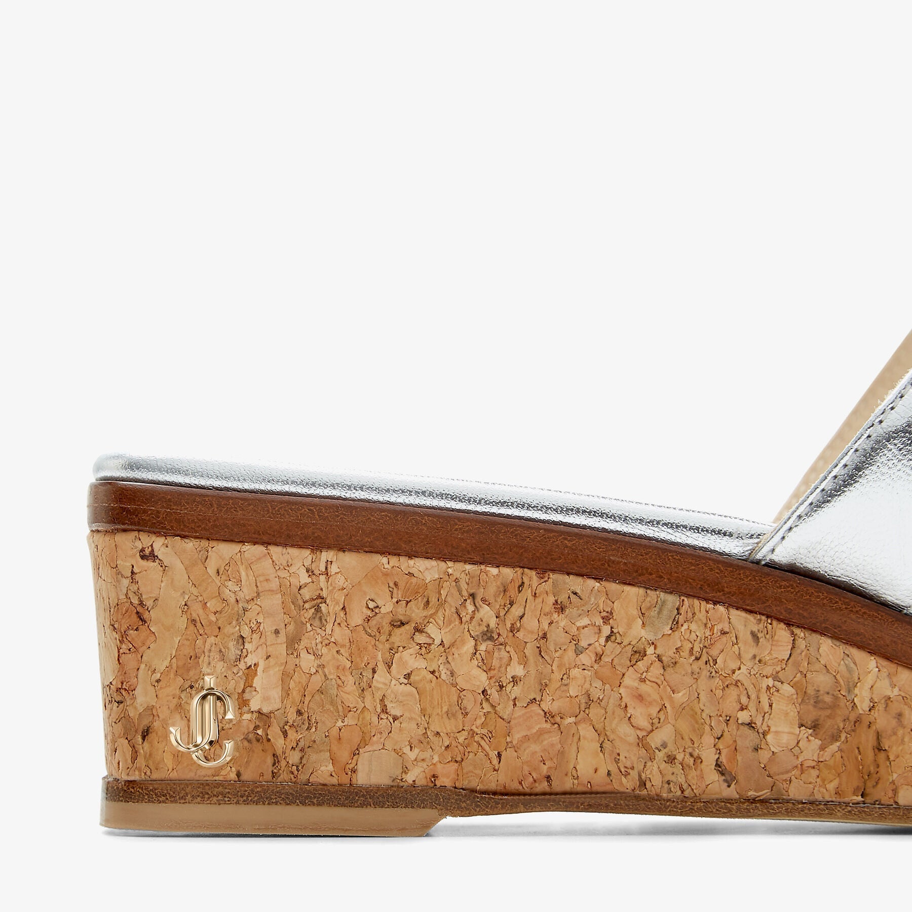 Mules compensées Athenia 35 en cuir - Silver