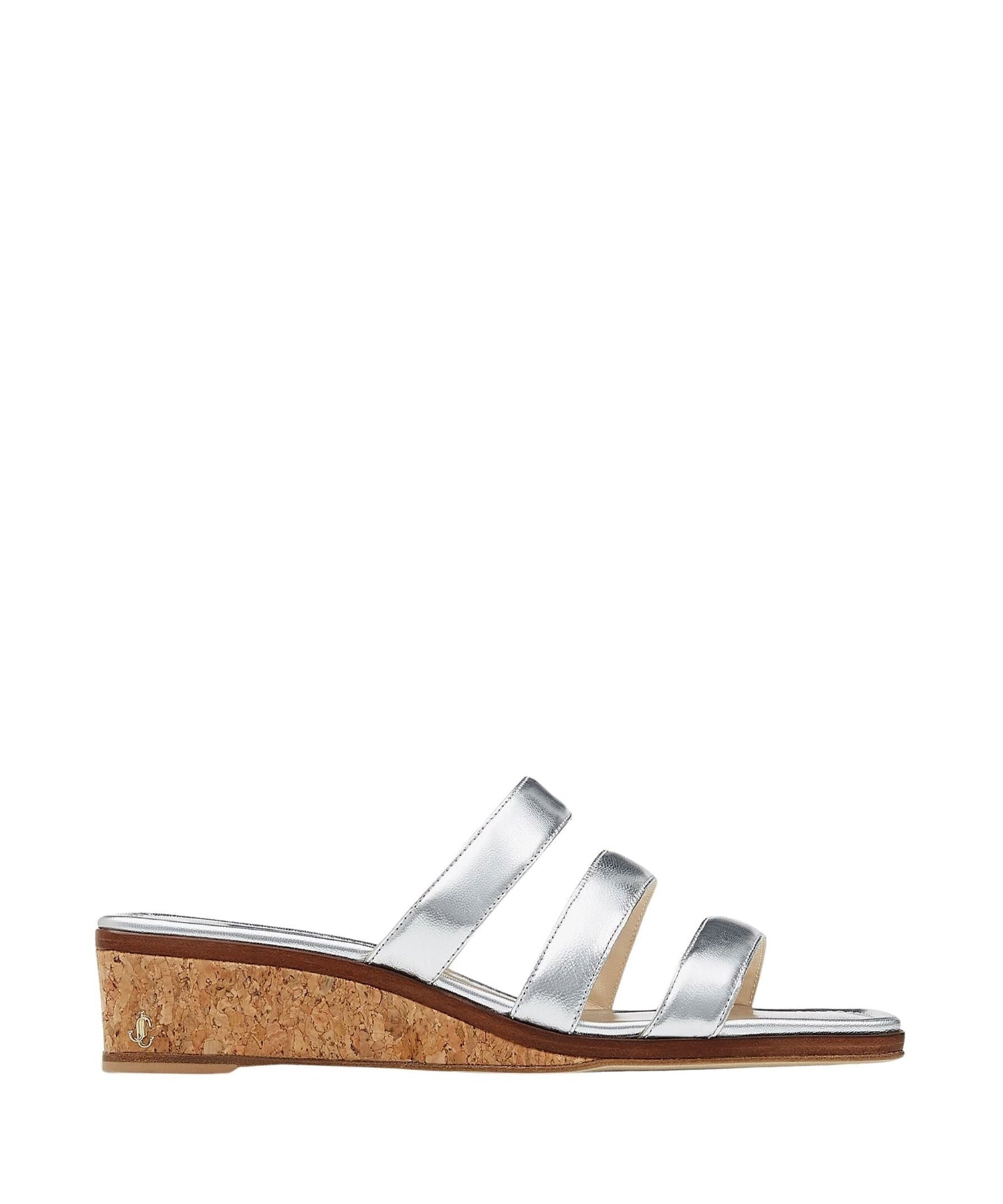 Mules compensées Athenia 35 en cuir - Silver