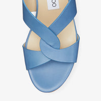 Mules Atia compensées 75 en cuir - Butterfly Blue