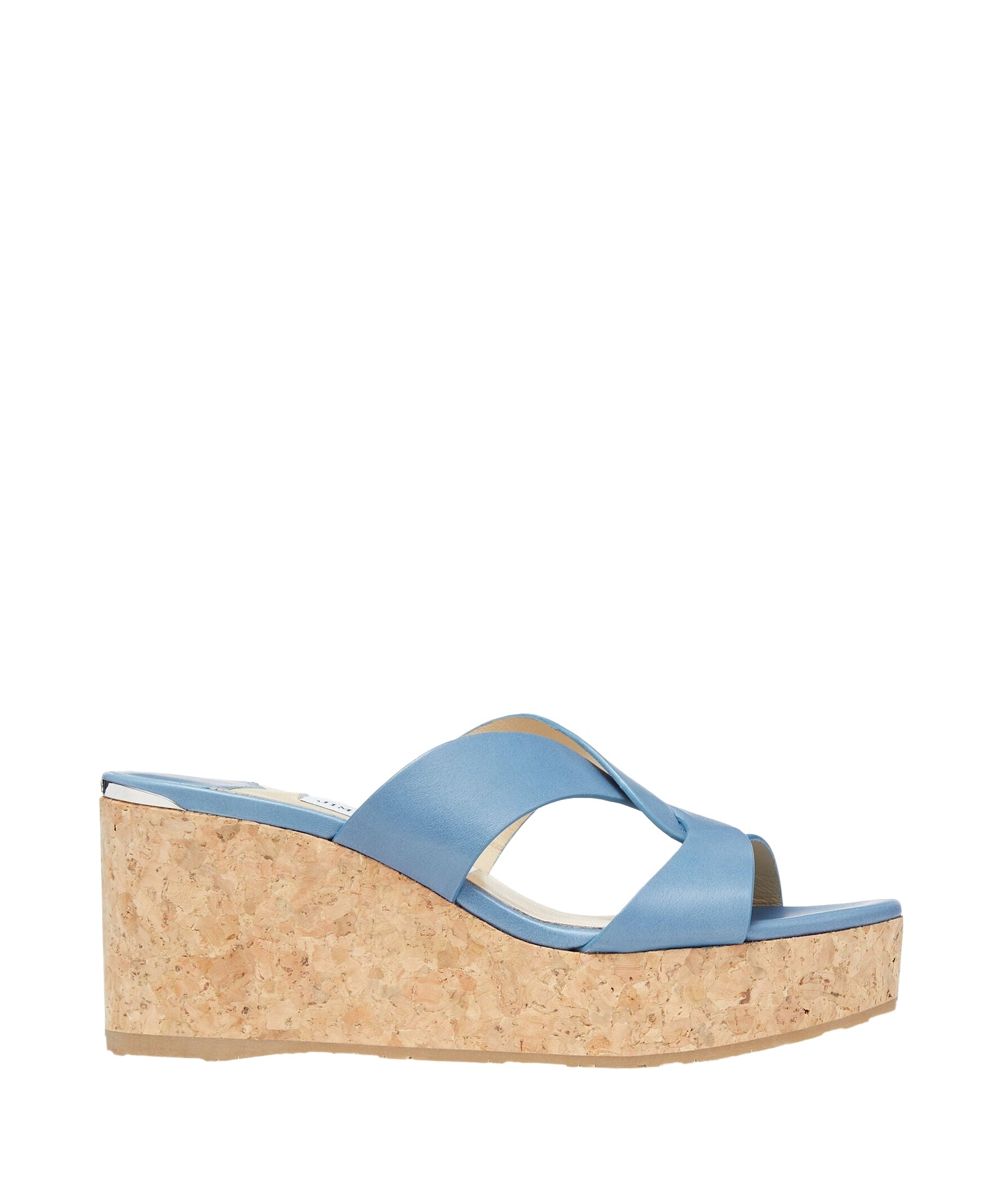 Mules Atia compensées 75 en cuir - Butterfly Blue