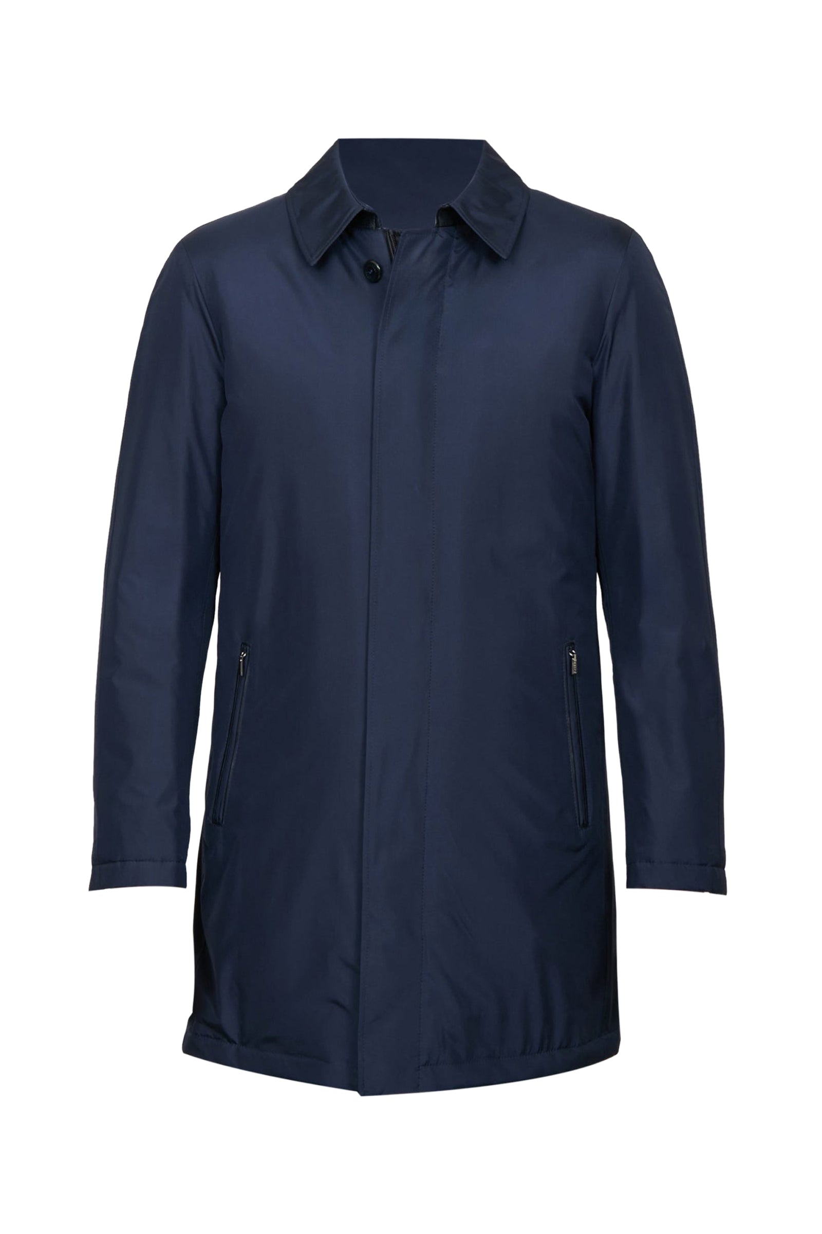 Parka à coutures surpiquées en soie - Bleu