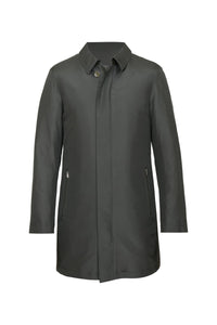 Parka à patte de boutonnage en soie - Vert