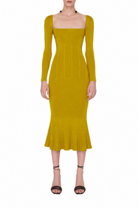 Robe midi Atalanta à manches longues - Citrus