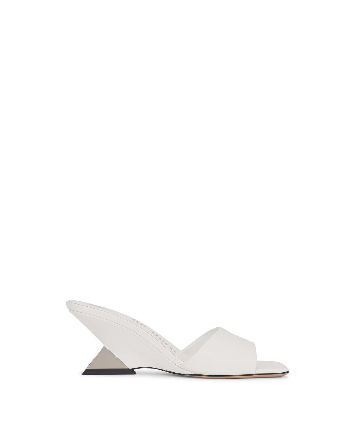 Mules Cheope 60 en cuir - White & Nichel