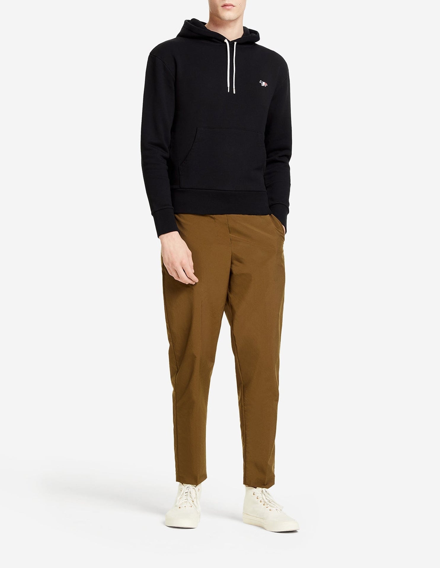 Fox hoody with crest - Black