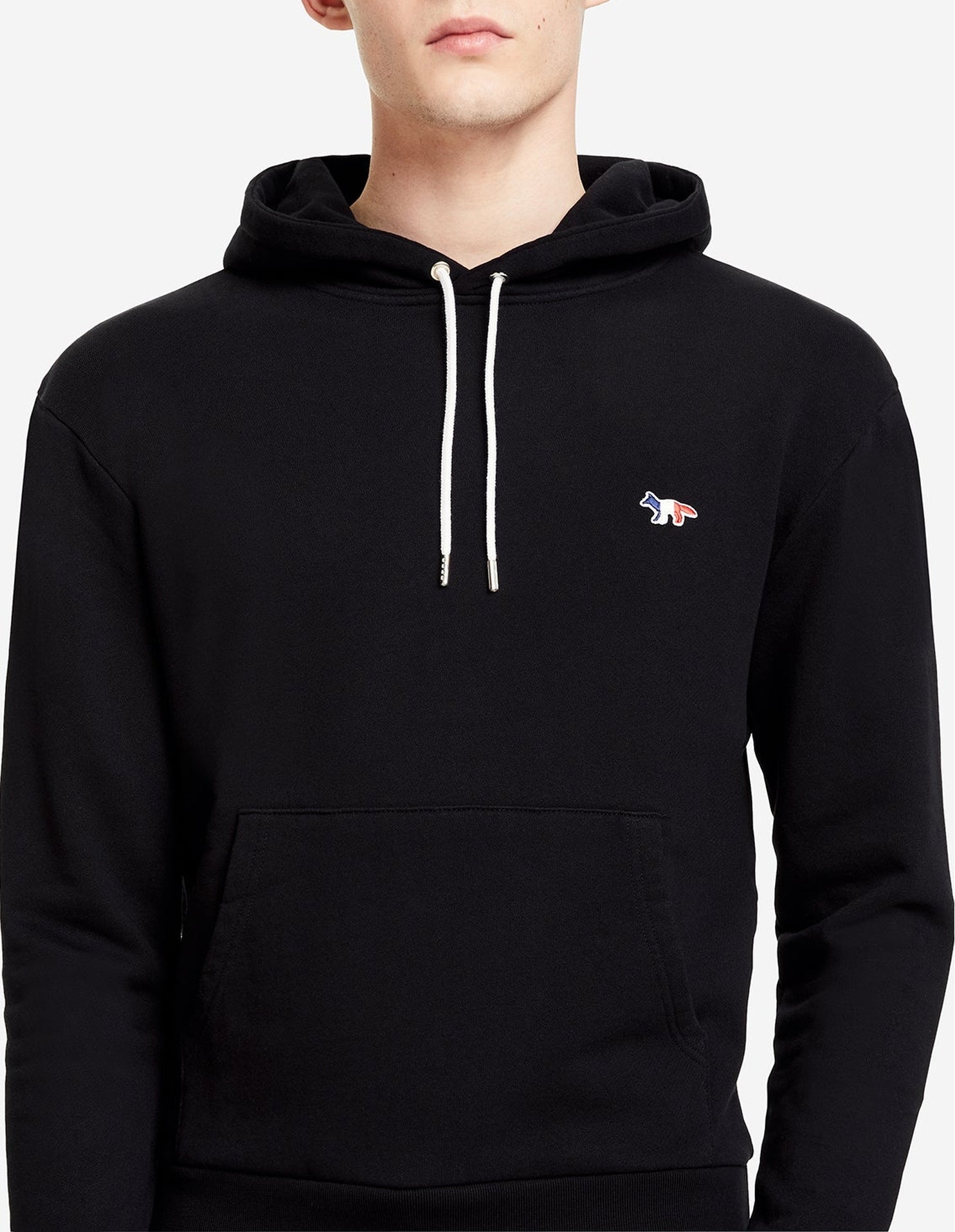Fox hoody with crest - Black