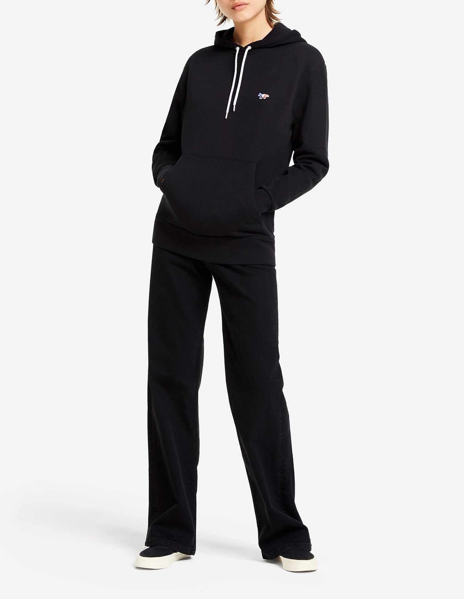 Fox hoody with crest - Black