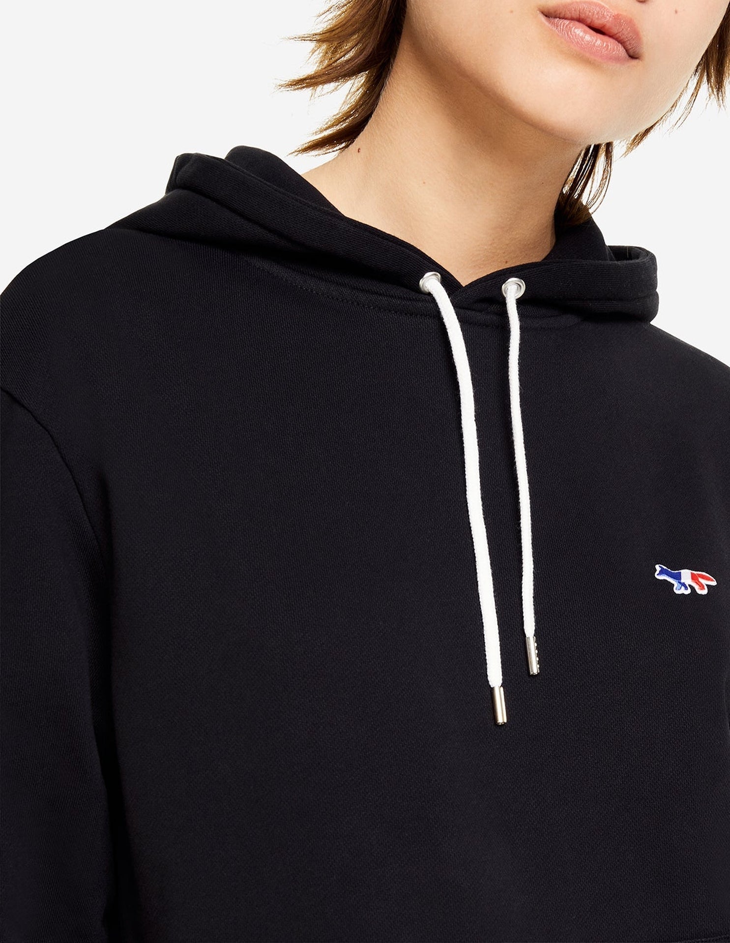 Fox hoody with crest - Black