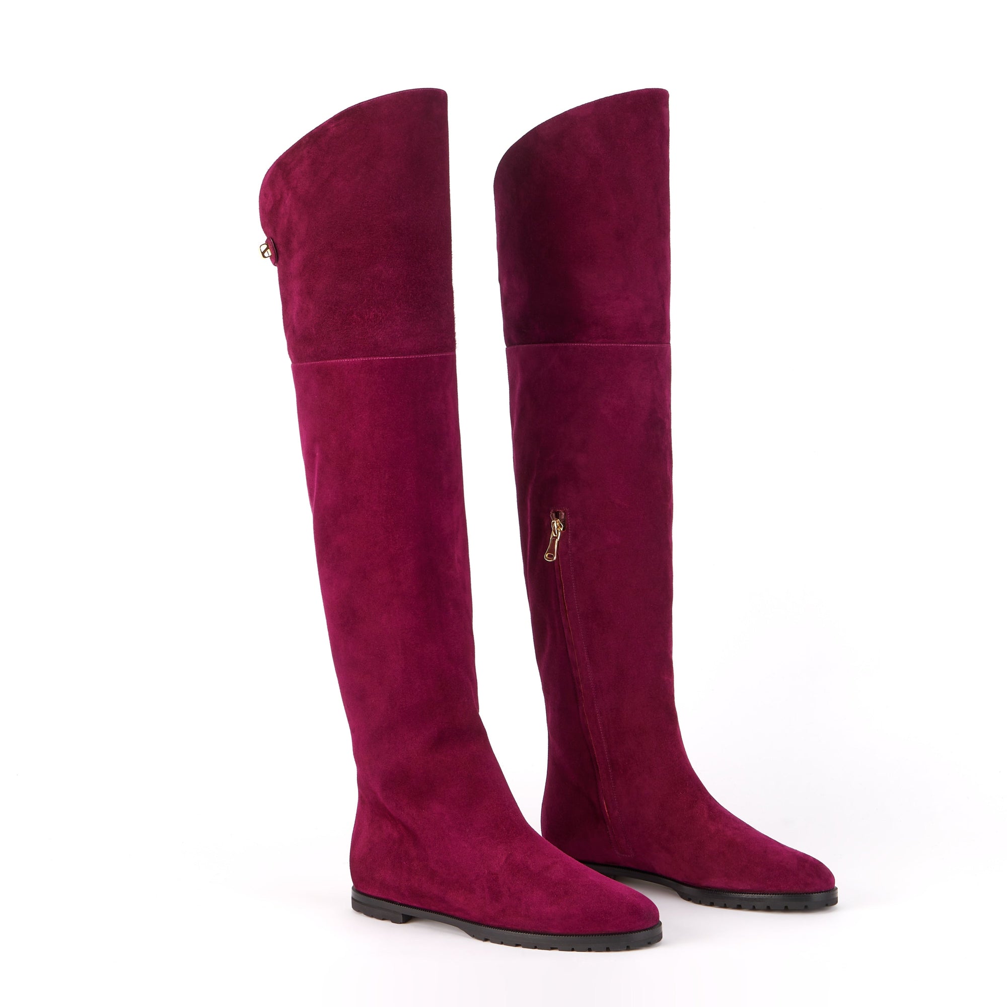 7qty DÉJÀ VU 450€ / Cuissardes Stefania en cuir suédé - Burgundy