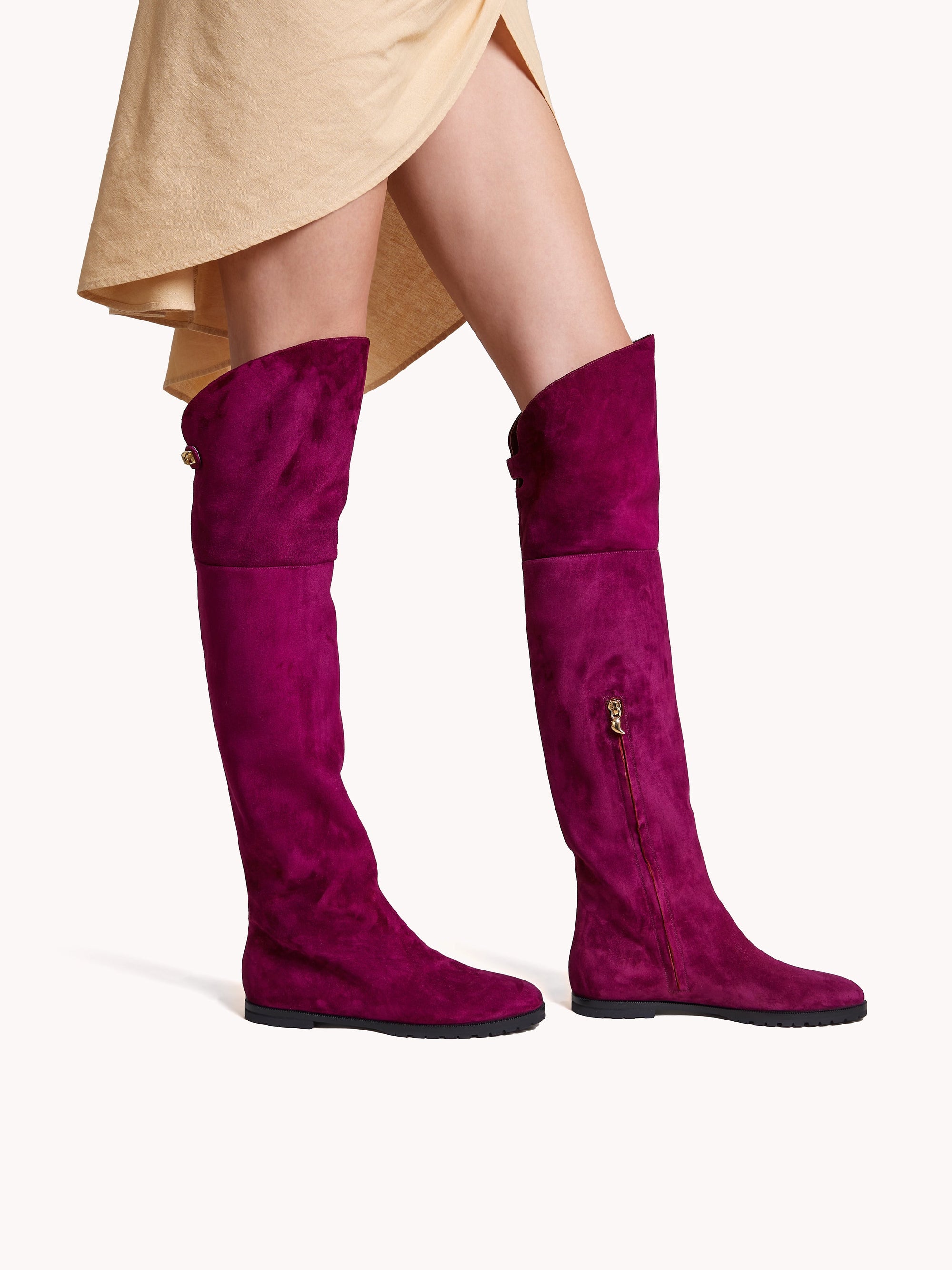 7qty DÉJÀ VU 450€ / Cuissardes Stefania en cuir suédé - Burgundy