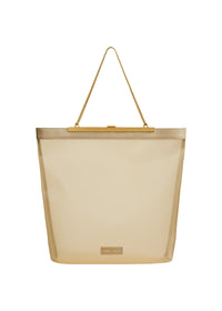 Beige Augusta Chain Tote In Beige Mesh - Beige