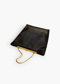 Black Augusta Chain Tote In Black Mesh - Black