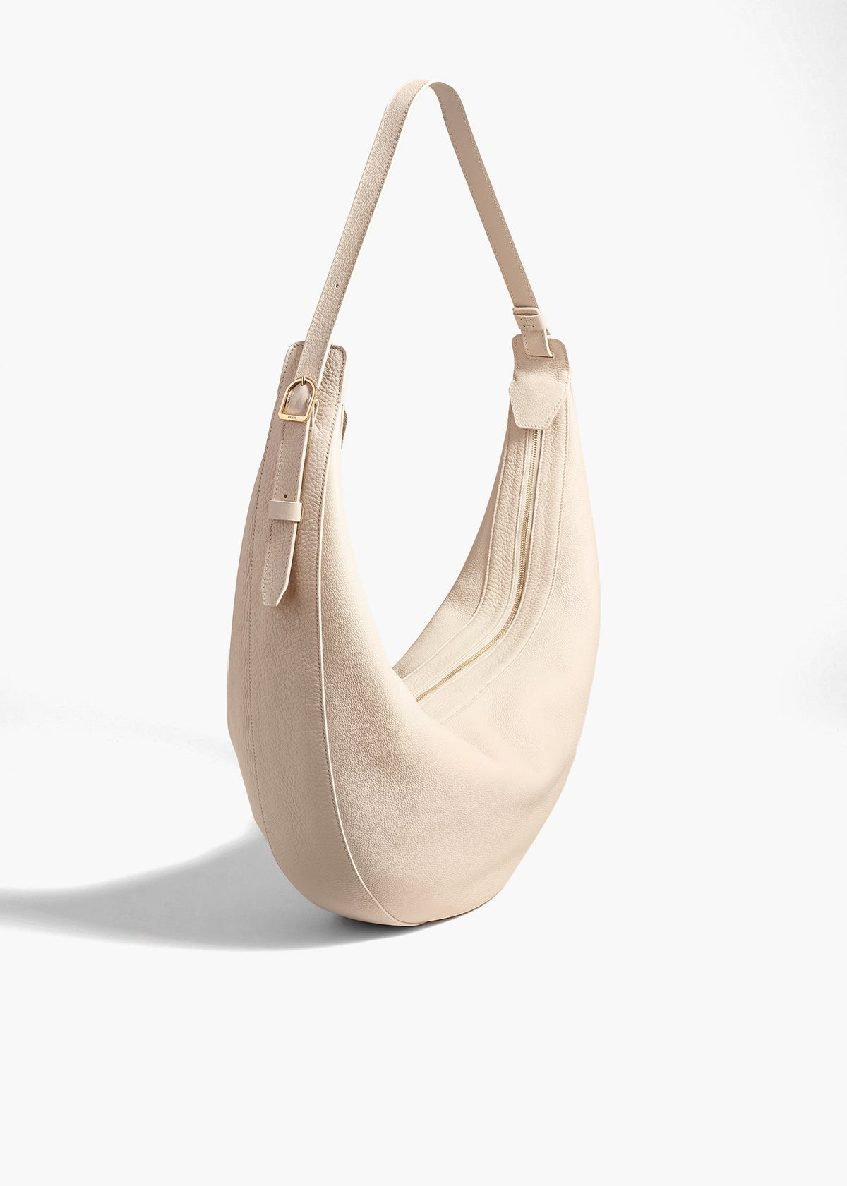 Dark Ivory Augustina Hobo In Dark Ivory Pebbled Leather - Dark Ivory