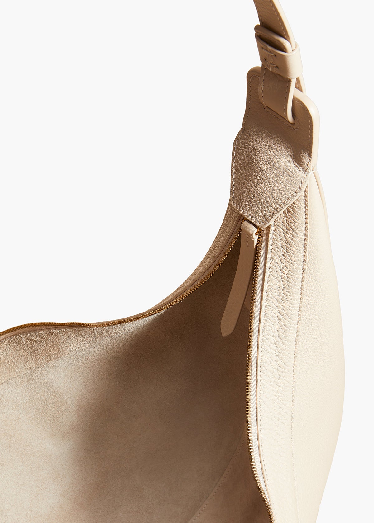 Dark Ivory Augustina Hobo In Dark Ivory Pebbled Leather - Dark Ivory