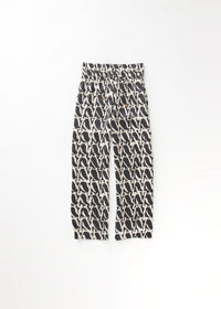 Aurella monogrammed silk blend trousers - Oreo