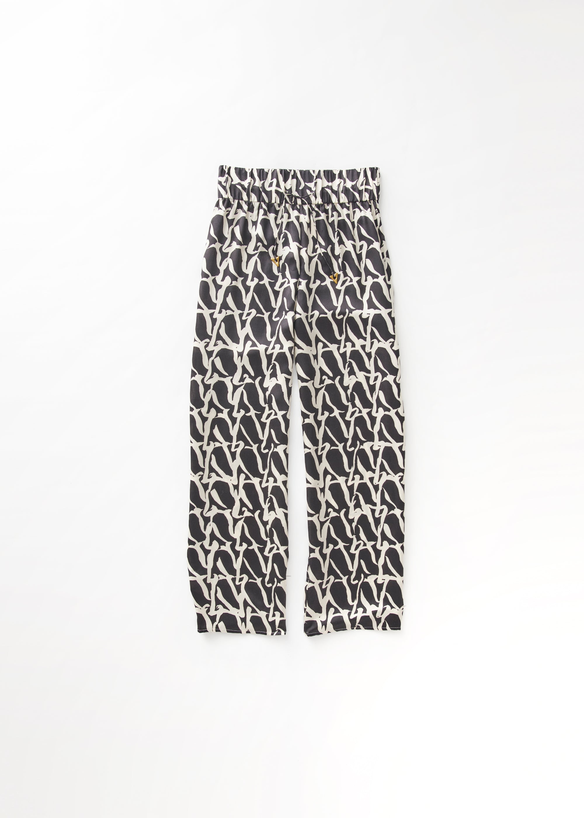 Pantalon Aurella monogramme en soie mélangée - Oreo
