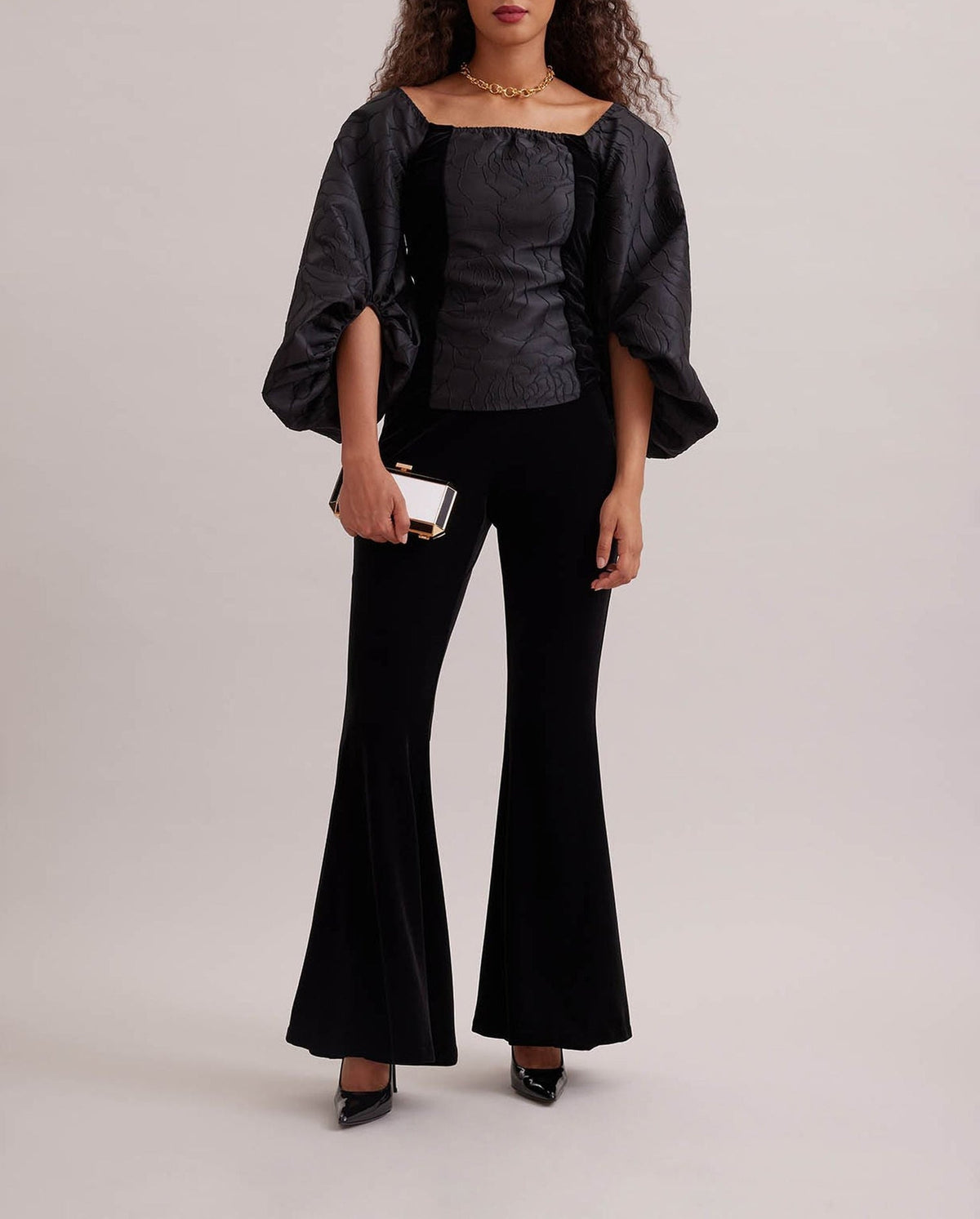 Blouse Aurore à manches bouffantes - Black