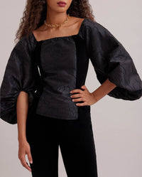 Blouse Aurore à manches bouffantes - Black