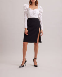 Blouse Austen à épaule ballon - White