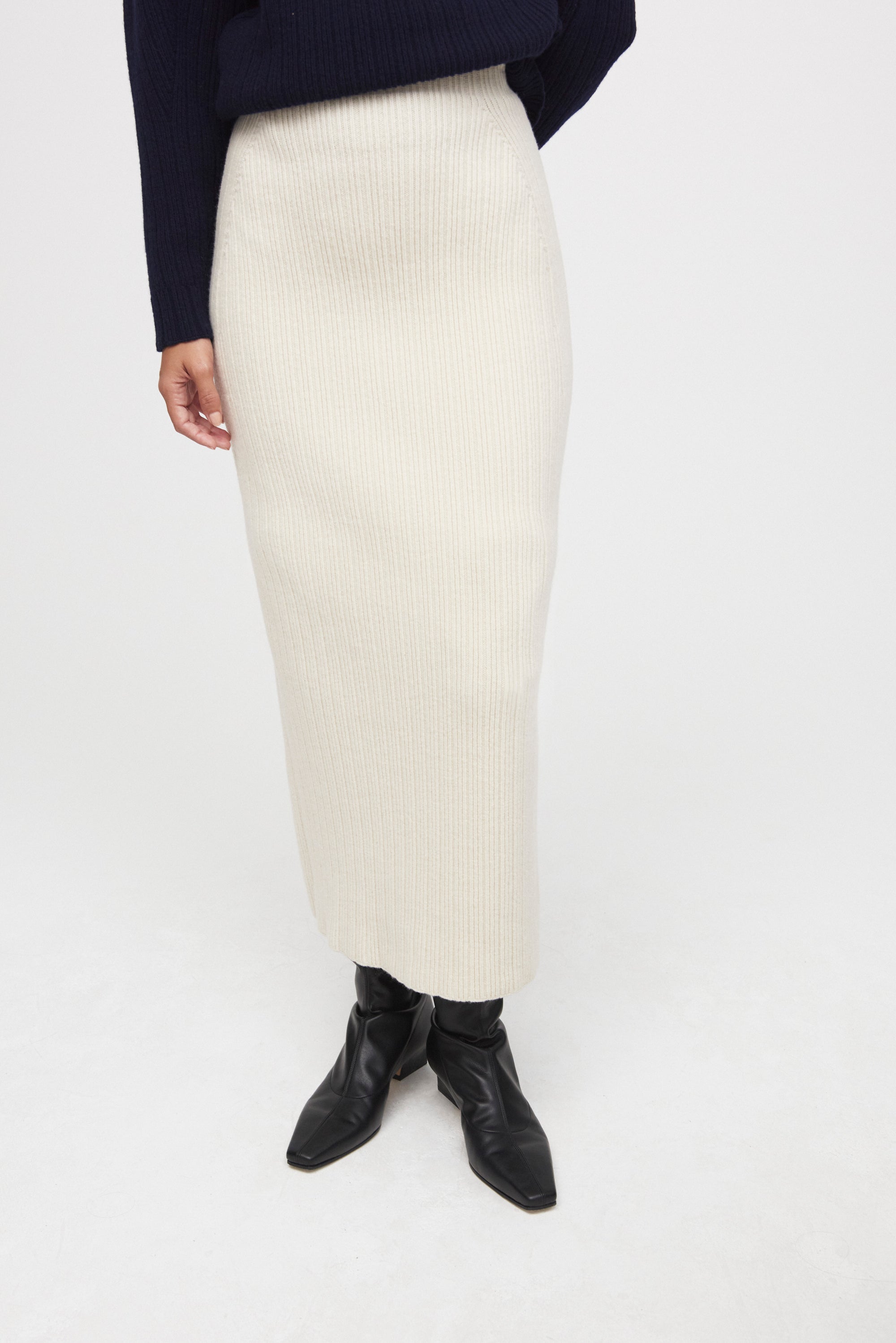 Jupe Austin en laine et cachemire - Cream