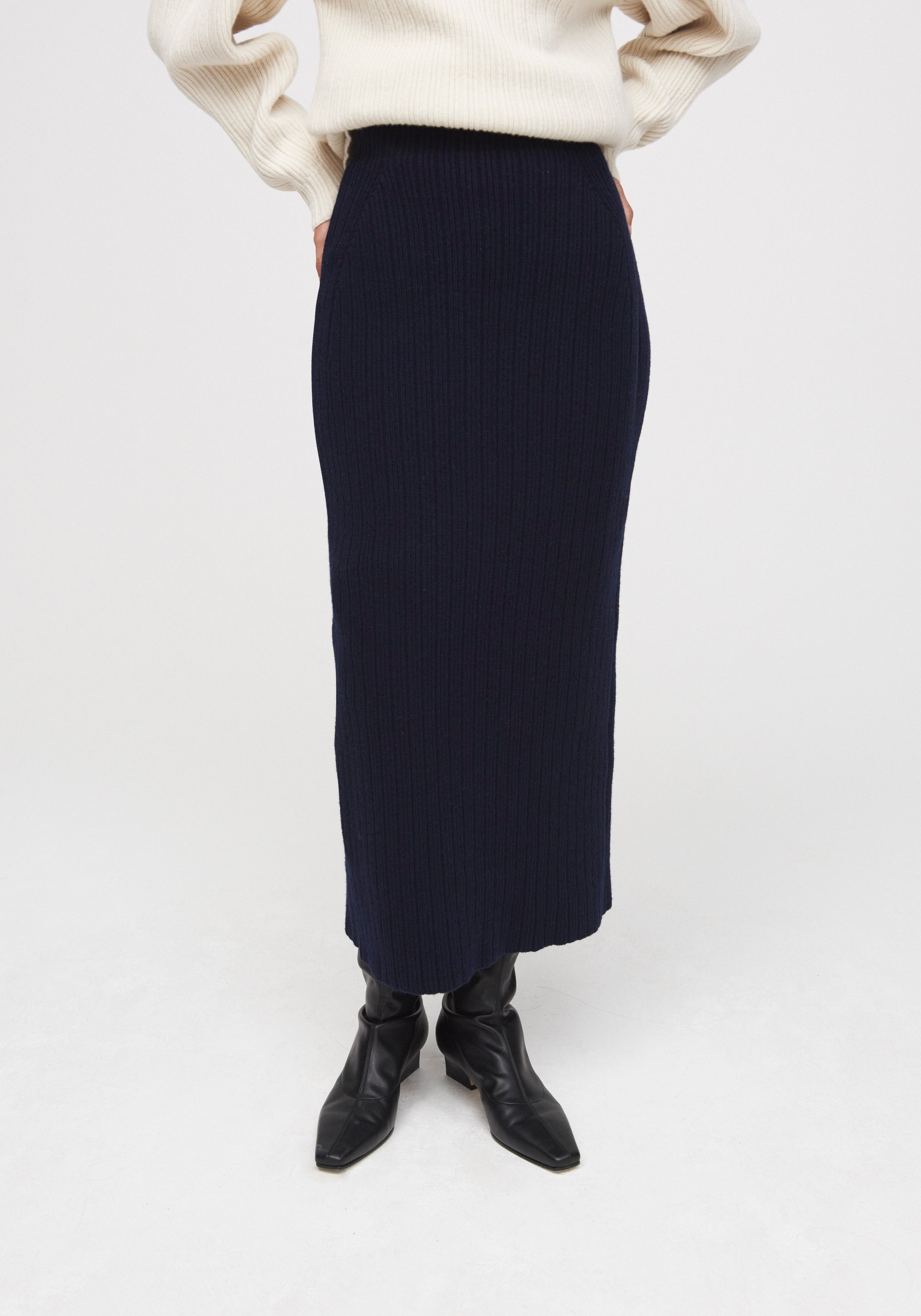 Jupe Austin en laine et cachemire - Navy