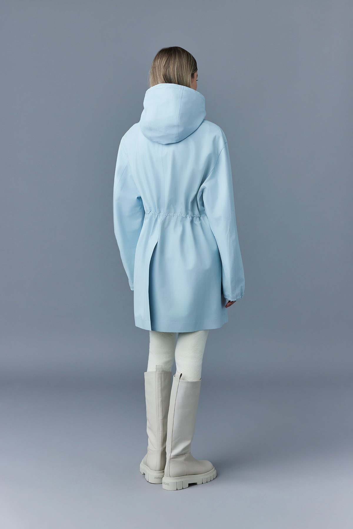 Parka mi-longue Autumn à capuche en cuir - Air