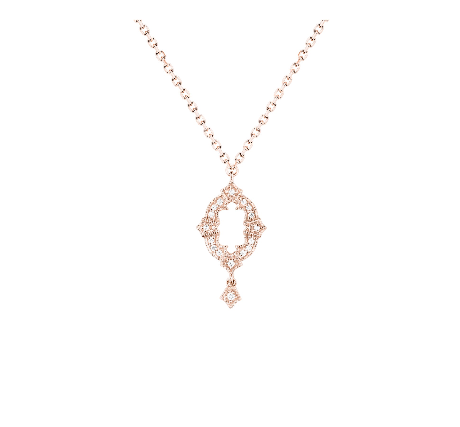 Collier Ava en or rose 18K sertie de diamants - Or rose