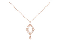 "Ava" necklace in 18K rose gold set with diamonds - Rose gold