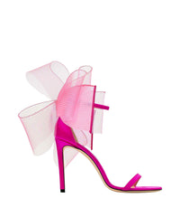 Sandales Aveline à nœuds oversize 100 en résille - Fuchsia & Fuchsia