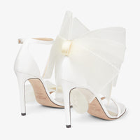 Sandales Aveline 100 en gros-grain et maille - Latte