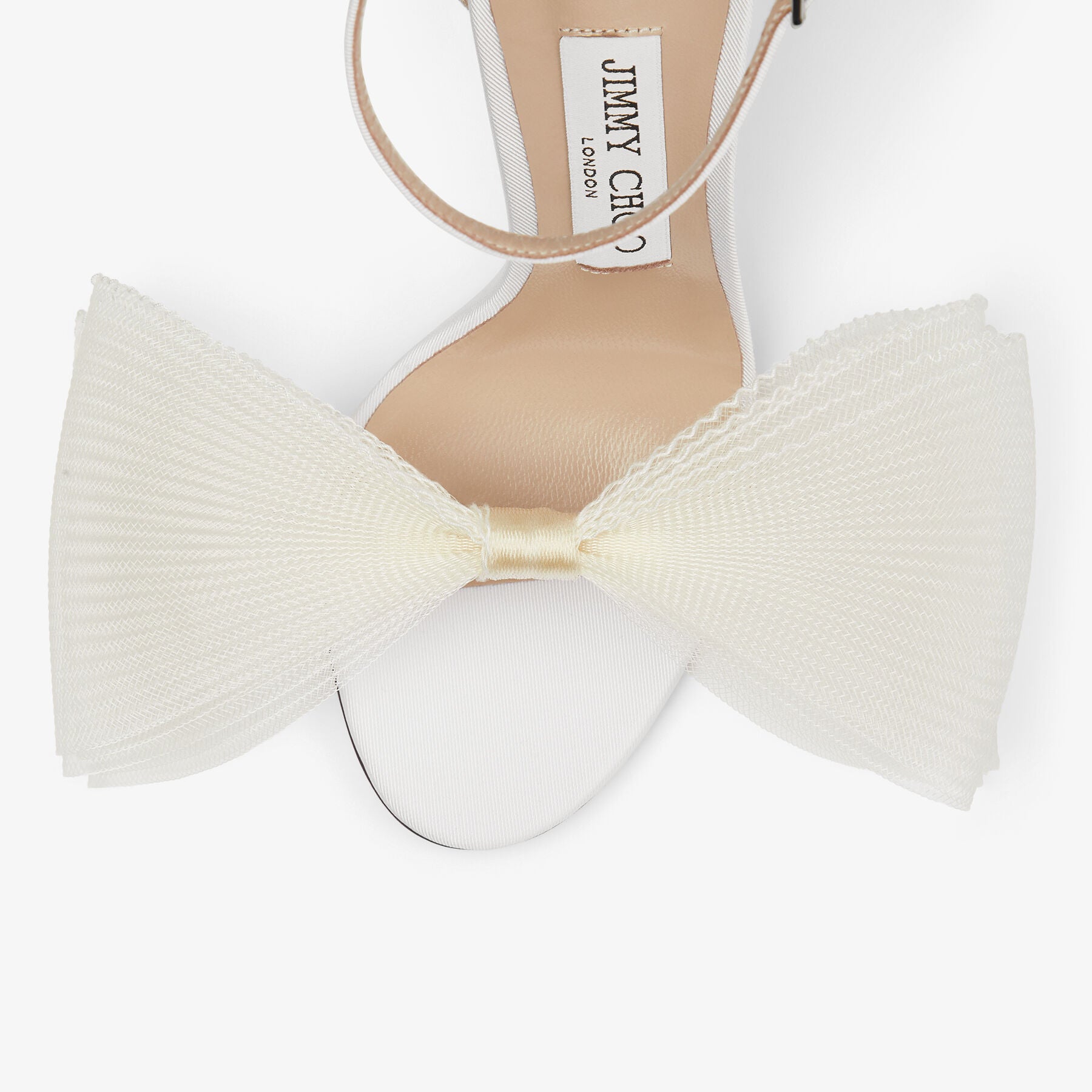 Sandales Aveline 100 en gros-grain et maille - Latte