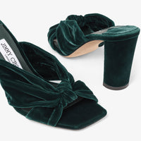 Mules Avenue 85 en velours - Dark Green