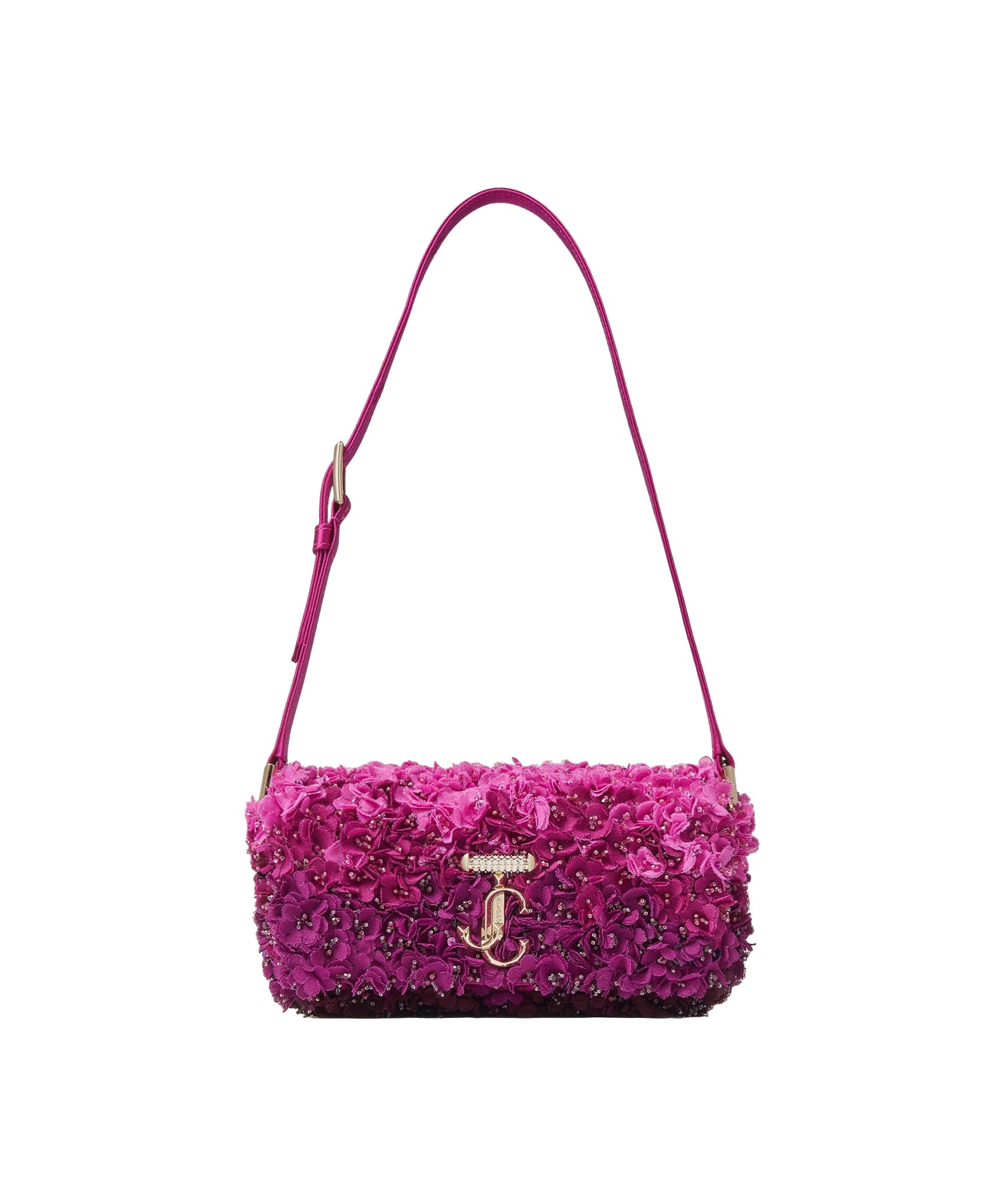 Mini sac Avenue en satin à fleurs - Black