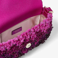 Mini sac Avenue en satin à fleurs - Black